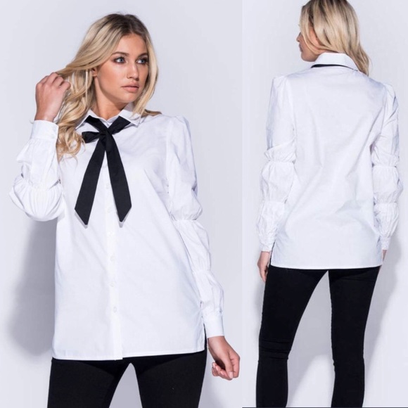 Long Sleeve Pussybow Shirt - Picture 2 of 6